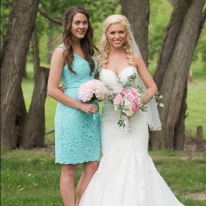 David's Bridal Lace Bridesmaid Dress - Color Spa
