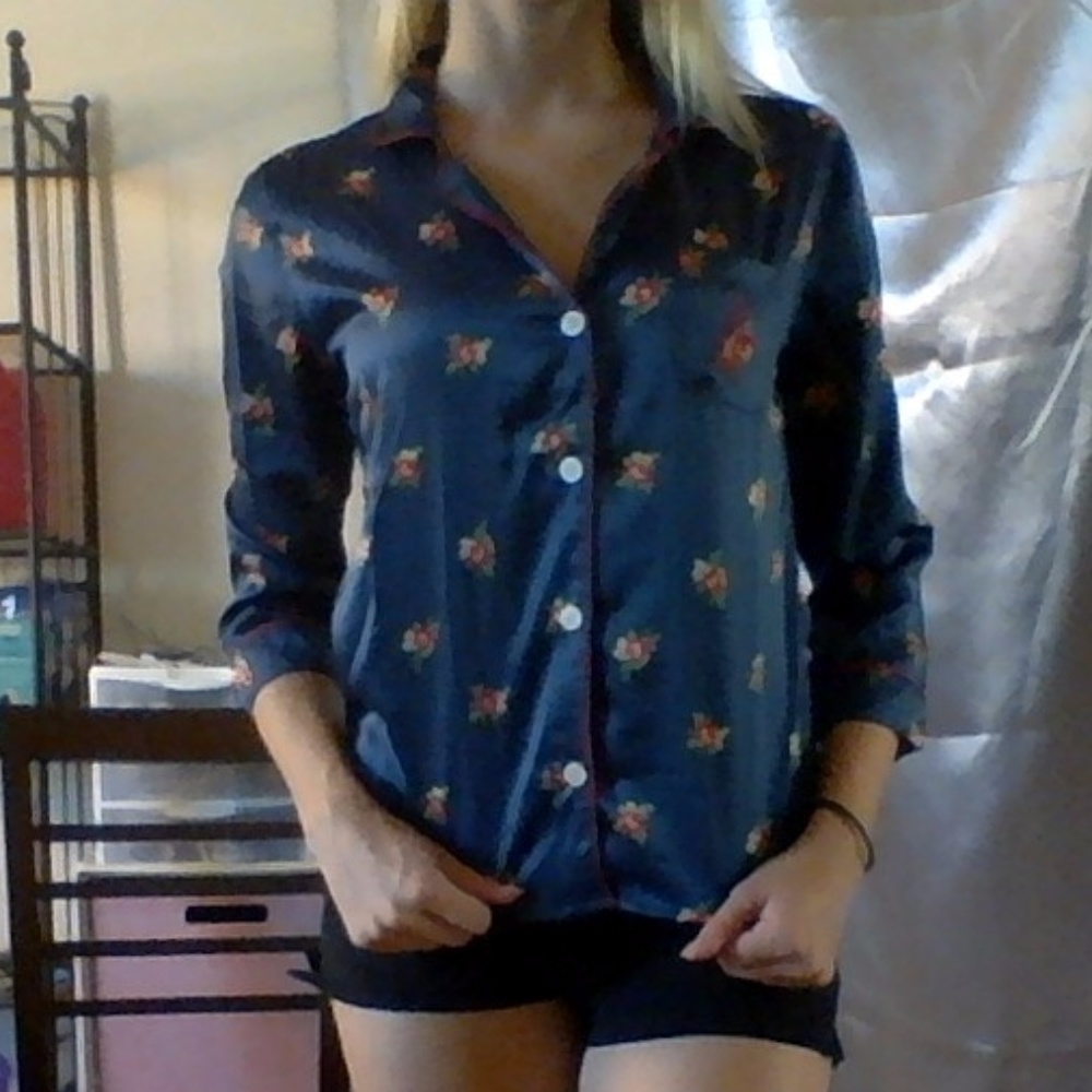 NWT Abercrombie & Fitch Navy Blue Pajama Shirt.