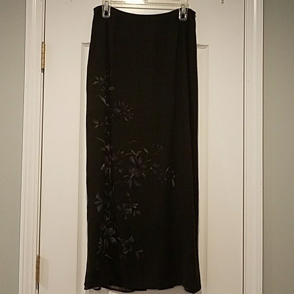 Forest green maxi skirt