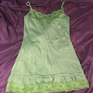 Green Charlotte Russe tank w/ruffles