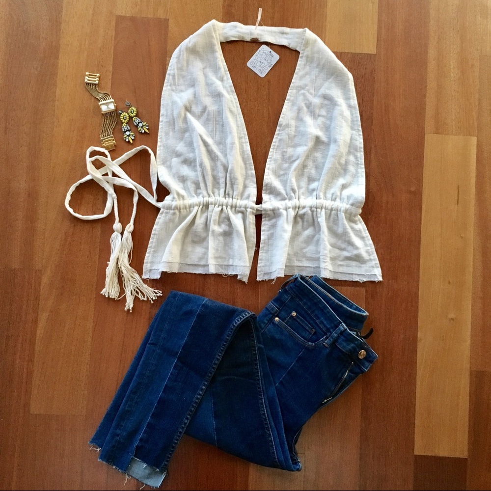 Free People Backless Wrap Halter Top