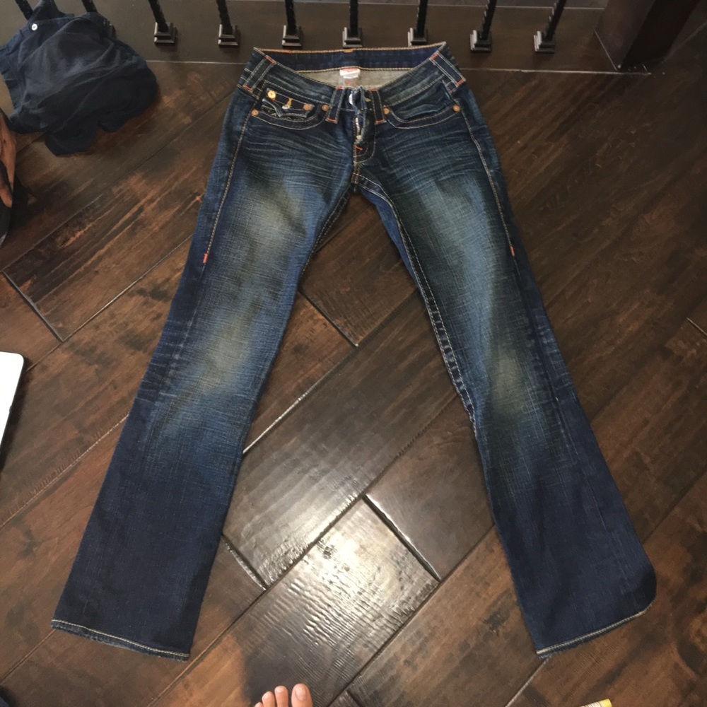 True Religion dark wash boot cut jeans size 25