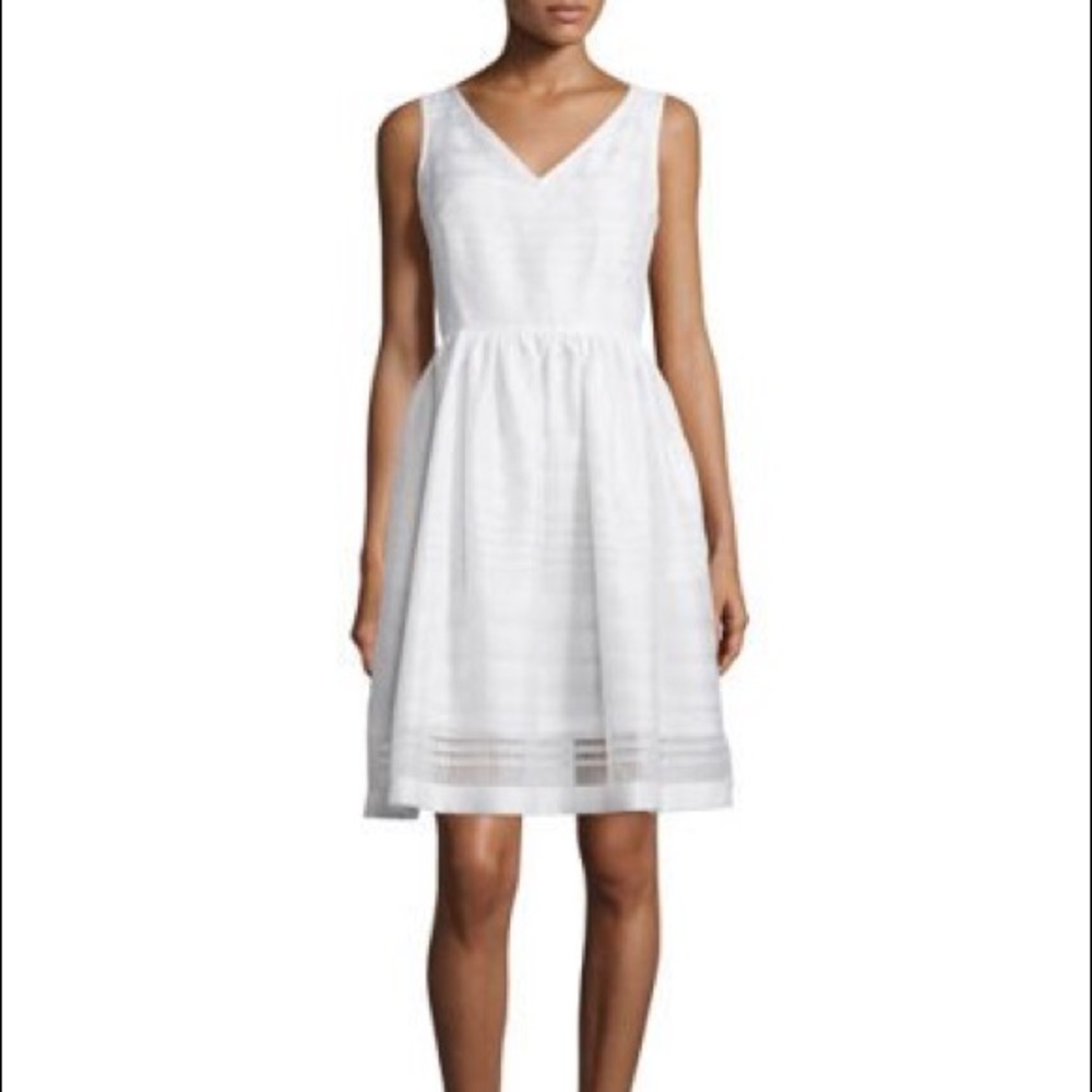 kate spade new york ribbon organza fit flare dress