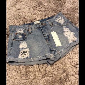 extremely distressed shorts