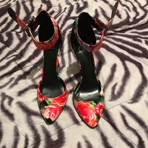 Multi-Colored Flower Heels