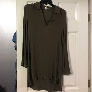 Army green shirt dress