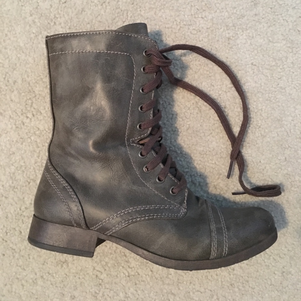 Grey military booties