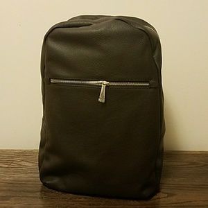 Custom Suitsupply dark brown leather backpack