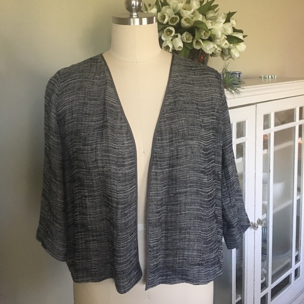 Linen Heathered Grey Cardigan - NWT - Petite Large