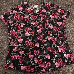 Heart scrub top