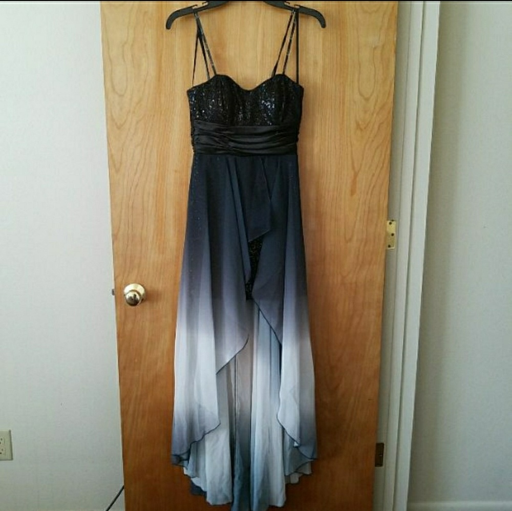 grey high low dress