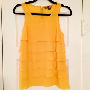 Forever 21 Mustard Yellow Ruffle Top, Size Small