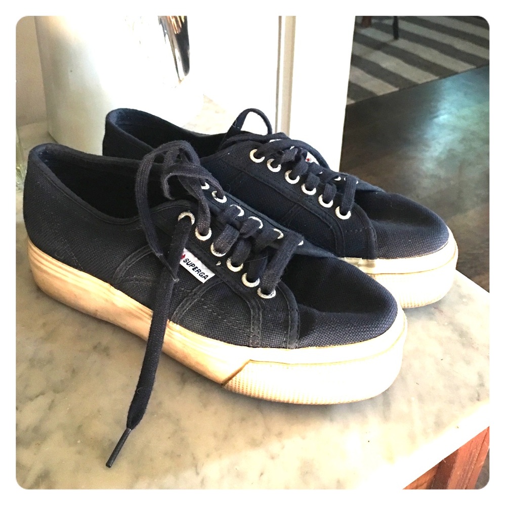 Superga tennis shoes navy