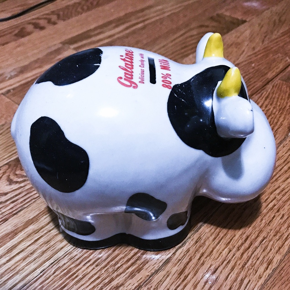 Porcelain Like Cow "Piggy" Bank