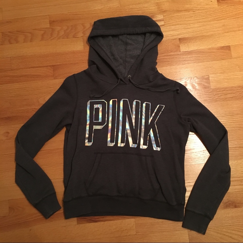 PINK sweatshirt w/ holographic lettering!!