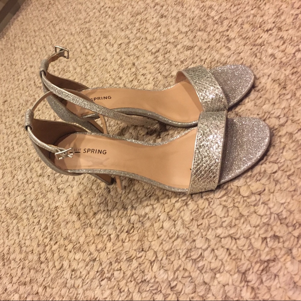 Silver Sparkly 3 inch heels open toe