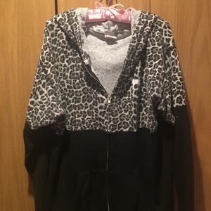 Victoria's Secret PINK black and grey zip up