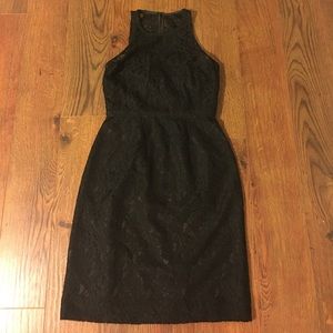NWT J. Crew Factory Black Floral Lace Shift Dress