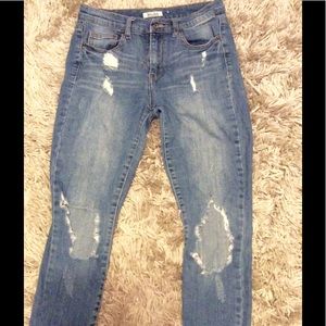 extremely distressed jeans