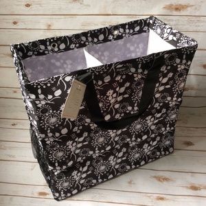 Thirty-One Room for Two Utility Tote Black Floral
