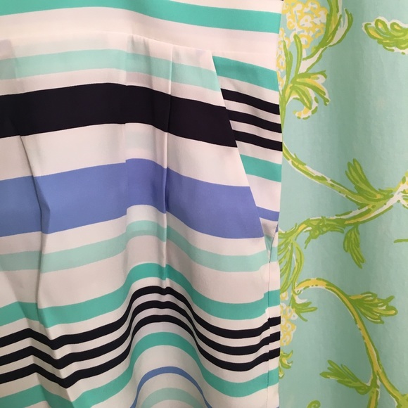 Sail to Sable blue silk charm stripe romper - Picture 2 of 3