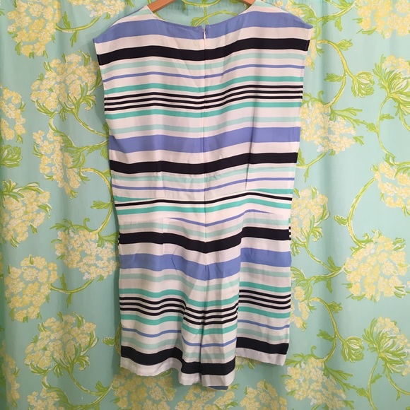 Sail to Sable blue silk charm stripe romper - Picture 3 of 3
