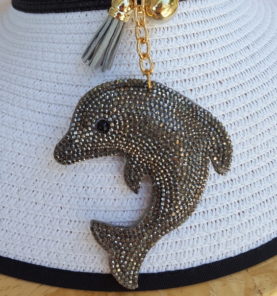 Dolphin Rhinestone Keychain - Picture 2 of 4