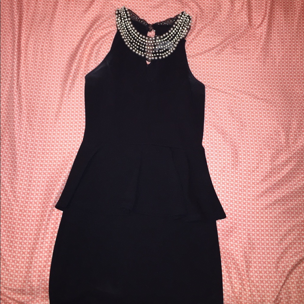 A'GACI black fitted dress