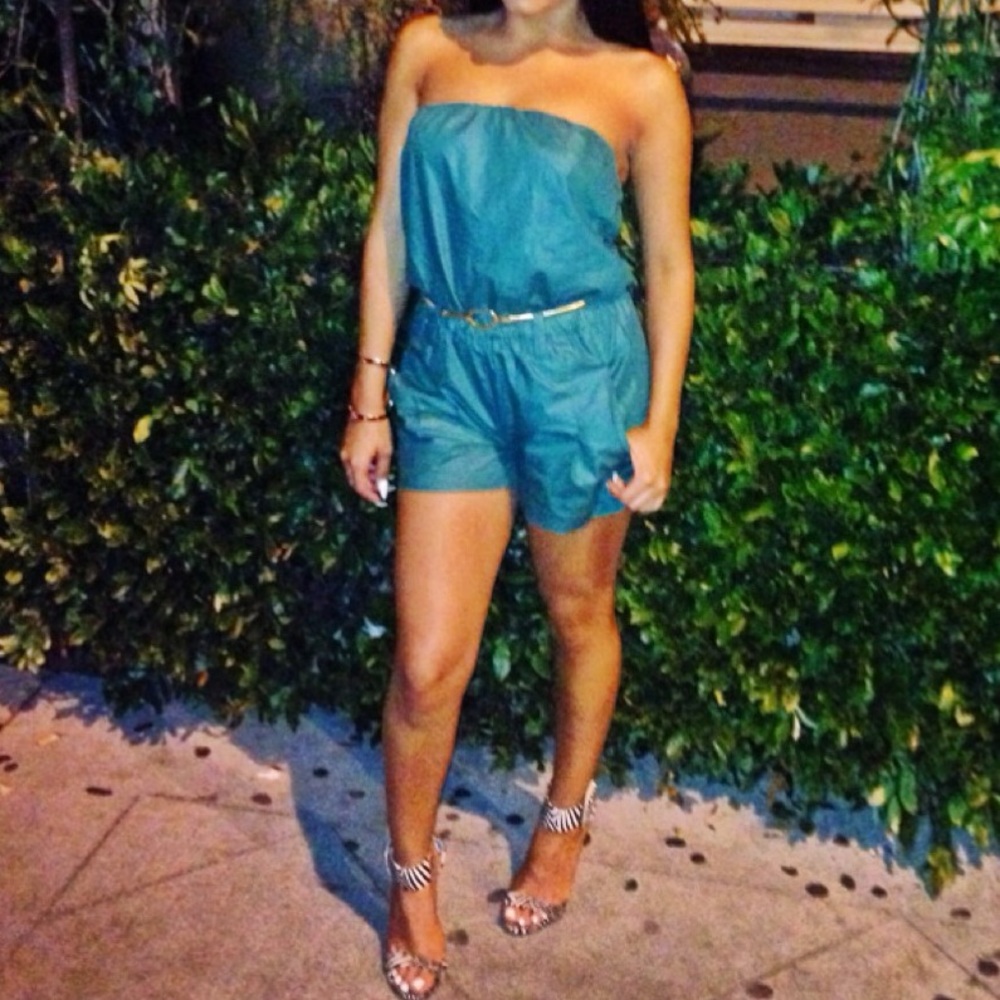 Beautiful emerald green Obey romper