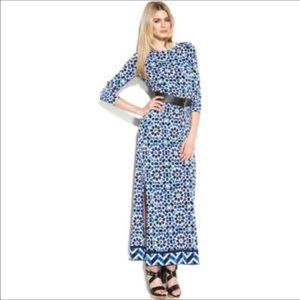Michael Kors Amalfi Blue MAXI Dress XXS $140