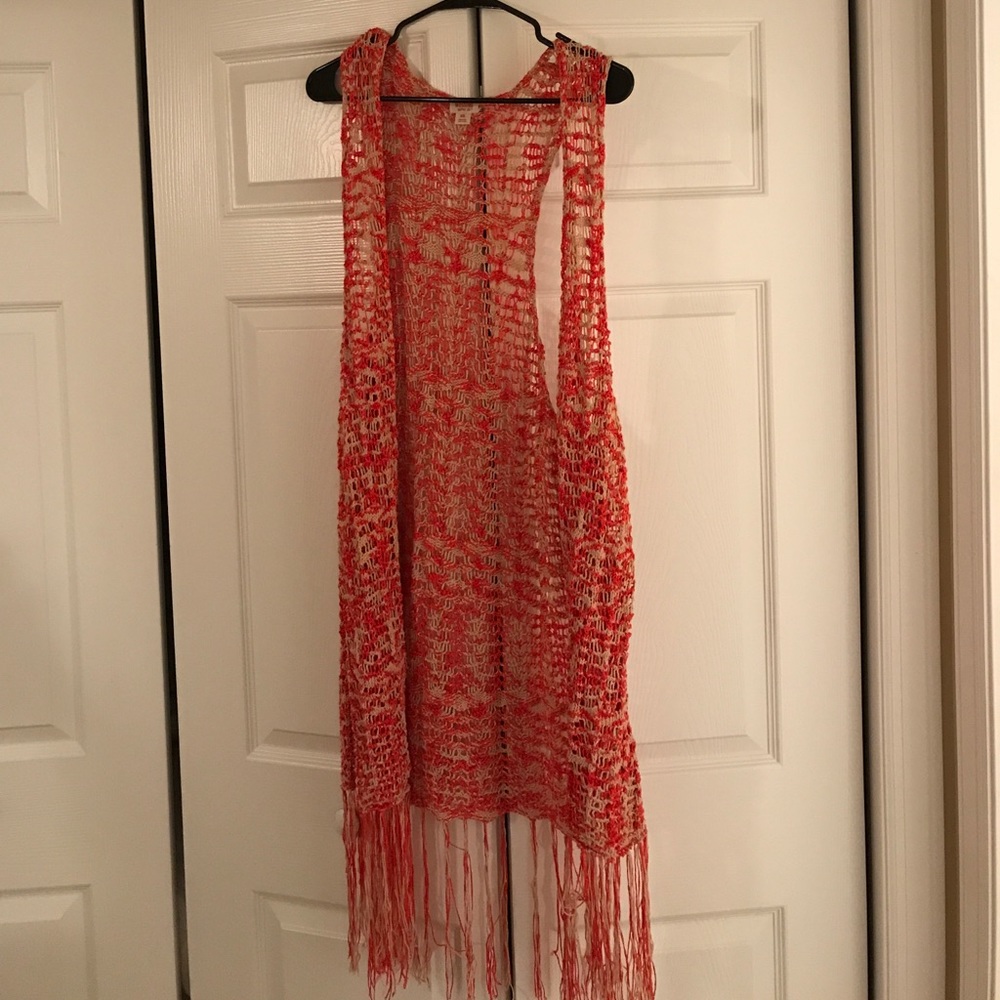 WOMENS LONG  TANK CROCHET CARDIGAN