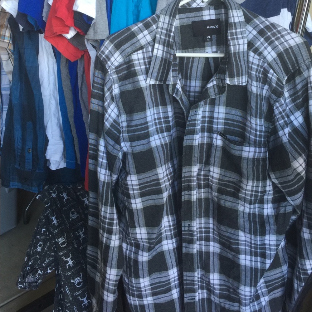 2 long sleeve flannel shirts