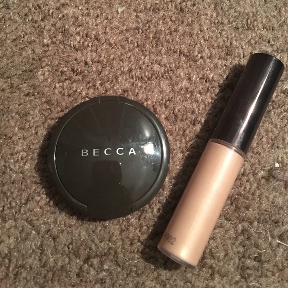 BECCA travel size highlight, cream & powder