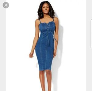 New York Company Strapless Denim Dress 