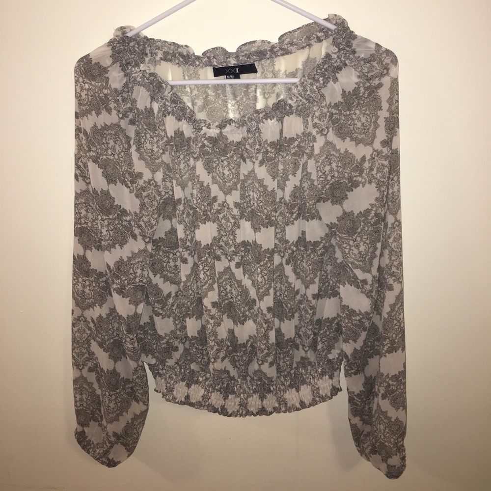 XXI Sheer Patterned Blouse