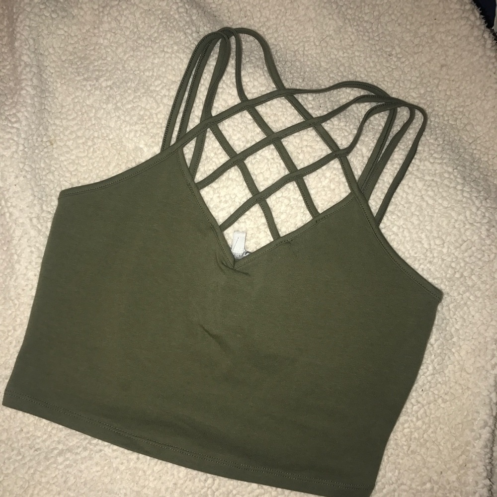 Olive Green Crop Top
