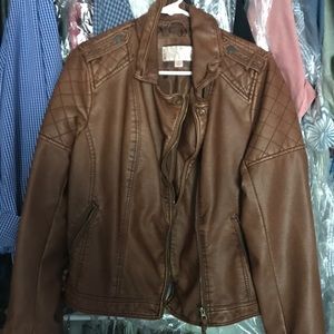 Brown Faux Leather Jacket