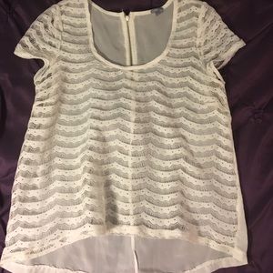 Charlotte Russe offwhite sheer blouse -large