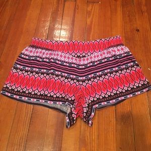 Pink & purple linen shorts