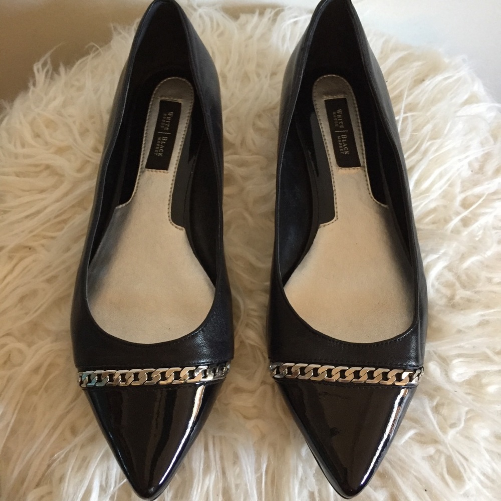 Black Chained Detail Flats