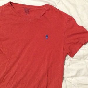 Reddish Orange Ralph Lauren tshirt
