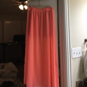 Hot pink, high waisted skirt