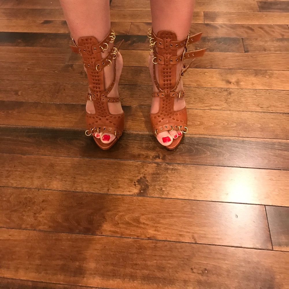 Authentic Emilio Pucci Leather Cage Sandals