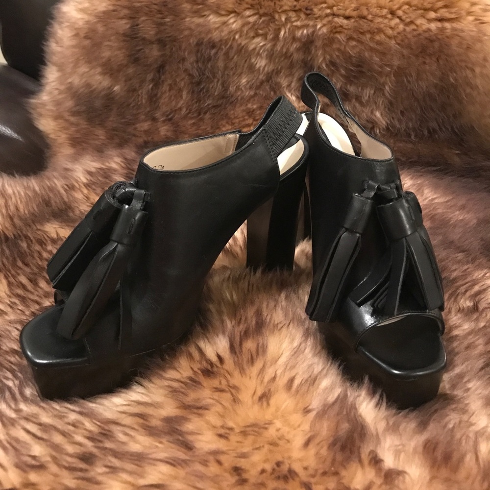Zara black platform high heels
