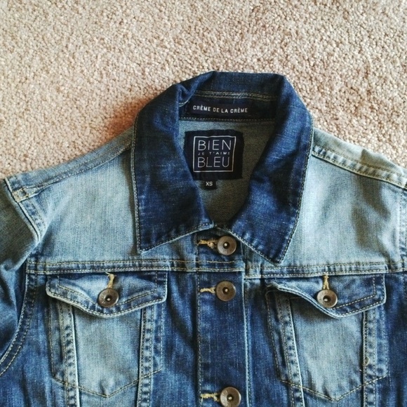Boys Denim Jacket Jeans Jacket BIEN Je T'aime BLEU - Picture 2 of 8