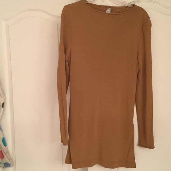 Mark Eisen tan viscose tunic top size 10 worn once - Picture 6 of 7