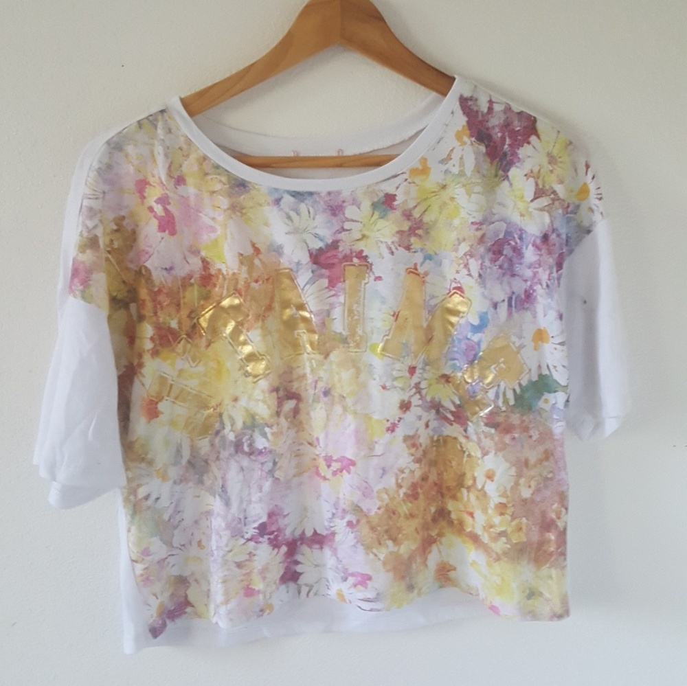 Floral t-shirt crop top