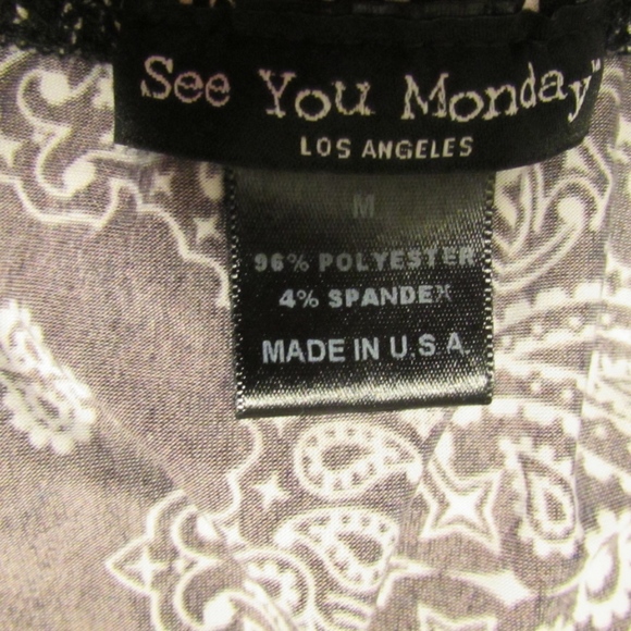 See You Monday Los Angeles Bandeau Crop Top Sz: M - Picture 5 of 5