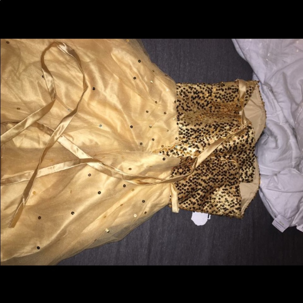 short gold dress