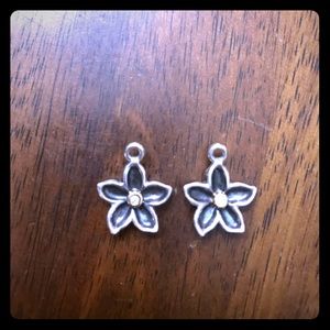 14k and sterling silver earrings with diamonds